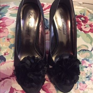 Black Satin Stilleto pump